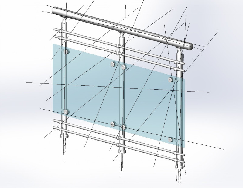 Aluminium Balustrade Bolcony 19 3D Model .c4d .max .obj .3ds .fbx .stl .blend 