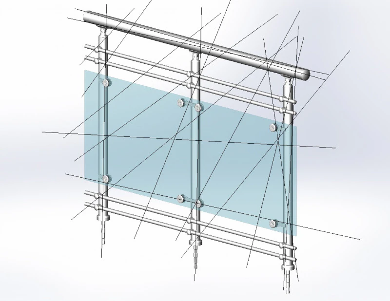 Aluminium Balustrade Bolcony 19 3D Model .c4d .max .obj .3ds .fbx .stl .blend