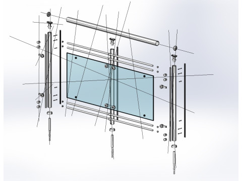 Aluminium Balustrade Bolcony 19 3D Model