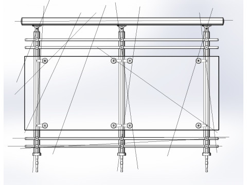 Aluminium Balustrade Bolcony 19 3D Model
