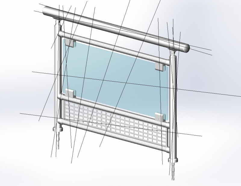 Aluminium Balustrade Bolcony 20 3D Модель .c4d .max .obj .3ds .fbx .stl .blend 