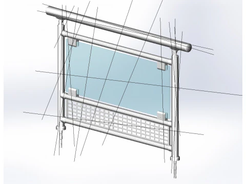 Balustrada aluminiowa Bolcony 20 Model 3D