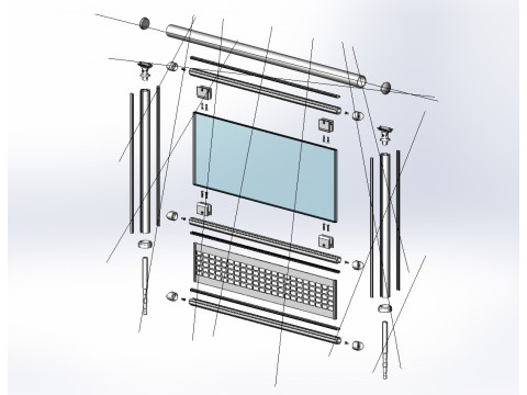 Aluminium Balustrade Bolcony 20 3D Модель