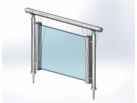 Balustrada aluminiowa Balkon 21 Model 3D