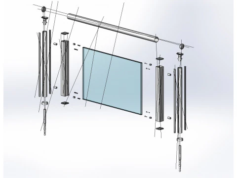 Aluminium Balustrade Bolcony 21 3D Model
