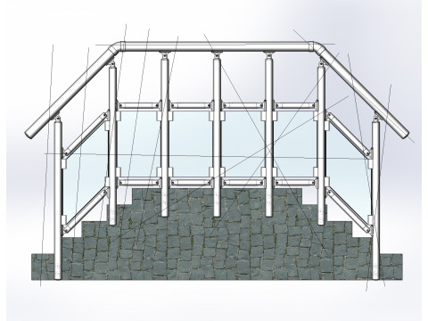 Aluminium Balustrade Stair 1 3D मॉडल