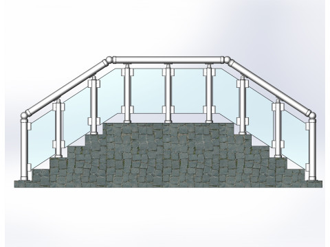 Aluminium Balustrade Stair 2 3D Модель