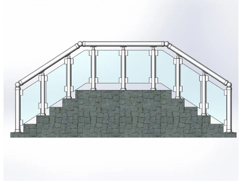 Aluminium Balustrade Stair 2 3D Model