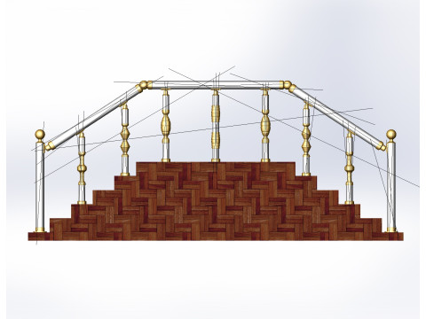 Aluminium Balustrade Stair 3 3Dモデル