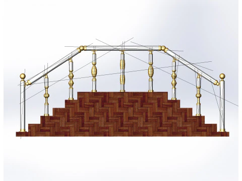 Aluminium Balustrade Stair 3 3D Model