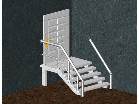 Aluminium Balustrade Stair 5 3D Model