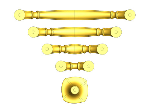 Cabinet Handle Model 09 Slider 3D 모델