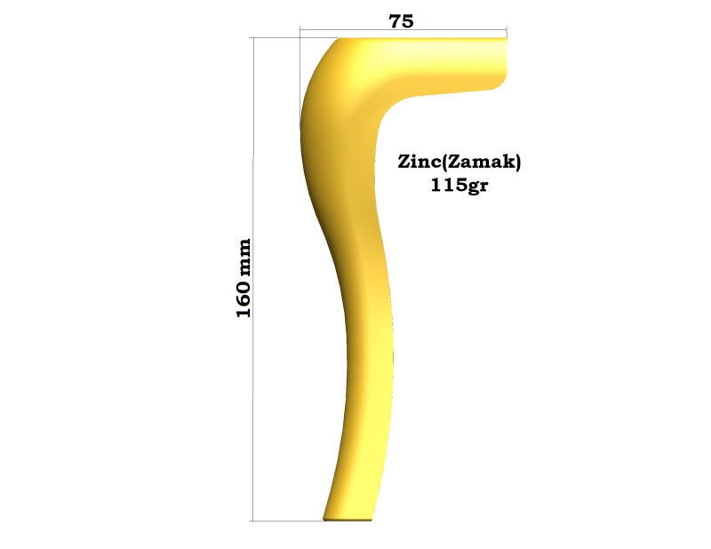 Furniture Leg New Design 01 16cm 3D Model .c4d .max .obj .3ds .fbx .stl .blend 