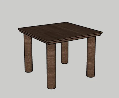 Simple Table 3D Model .c4d .max .obj .3ds .fbx .stl .blend 