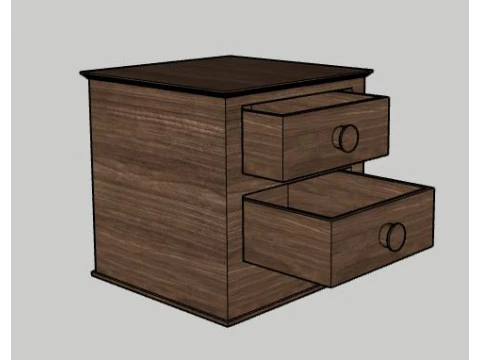 Modern Low-Poly Drawer 3D Model