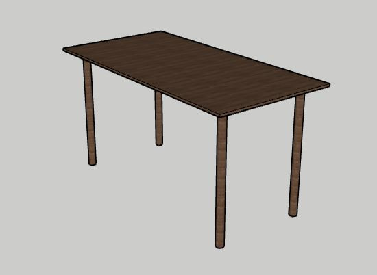 Simple Table 3 3D 모델 .c4d .max .obj .3ds .fbx .stl .blend 