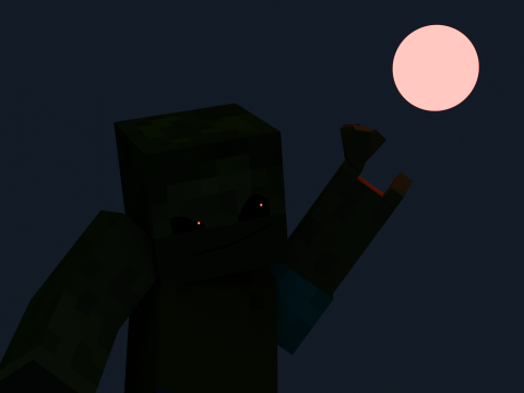Minecraft Zombie Animated 3D Model 3D