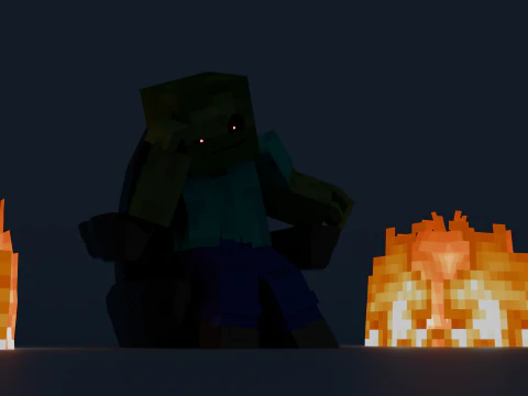 Minecraft Zumbi Animado 3D Modelo 3D