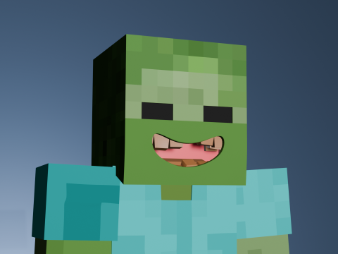 Minecraft Zombie Animated 3D Model 3D