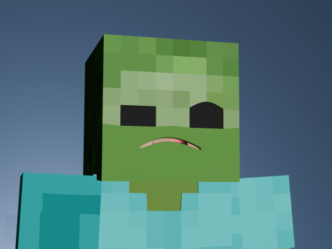 Minecraft Zombie Animated 3D Model 3D