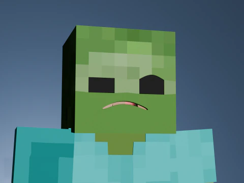 Minecraft Zumbi Animado 3D Modelo 3D