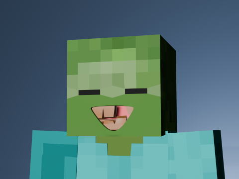 Minecraft Zombie Animated 3D Model 3D