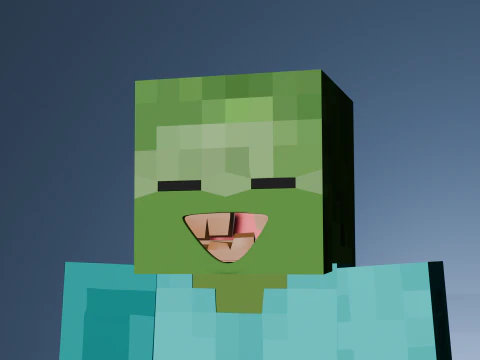 Minecraft Zumbi Animado 3D Modelo 3D
