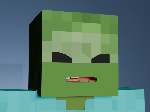 Minecraft Zombie Animated 3D Model 3D