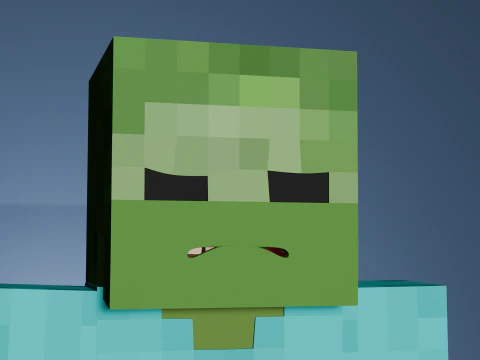 Minecraft Zumbi Animado 3D Modelo 3D