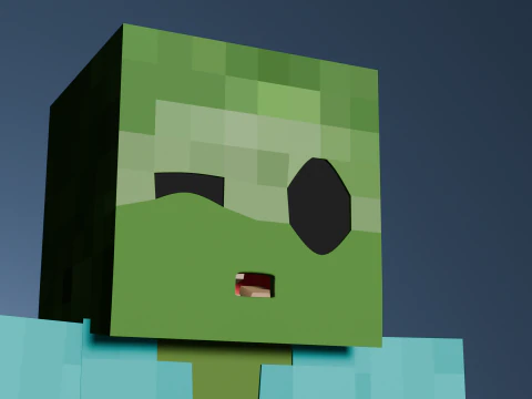 Minecraft Zumbi Animado 3D Modelo 3D