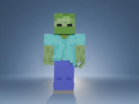 Minecraft Zombie Animated 3D Model 3D