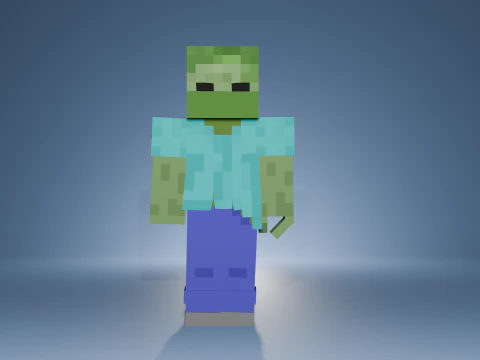 Minecraft Zumbi Animado 3D Modelo 3D