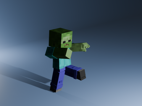 Minecraft Zombie Animated 3D Model 3D