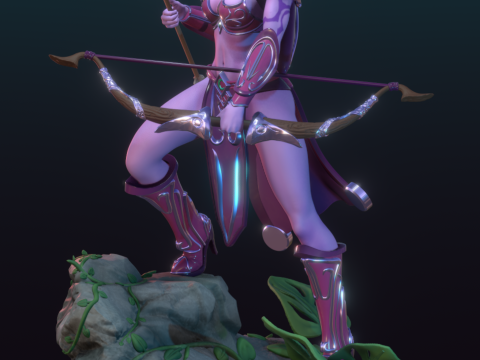 Elf archer 3Dプリントモデル