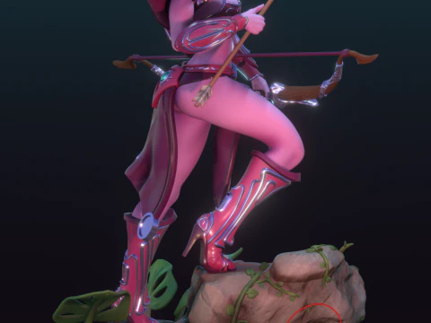 Elf archer 3D Print Model
