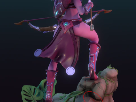 Elf archer 3D Print Model