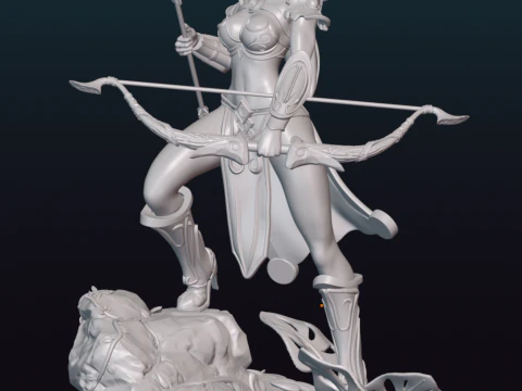 Elf archer 3D Print Model
