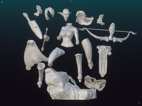 Elf archer 3Dプリントモデル
