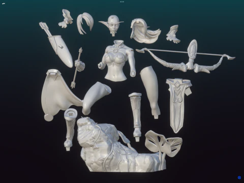 Elf archer 3D Print Model