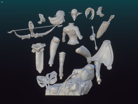 Elf archer 3Dプリントモデル