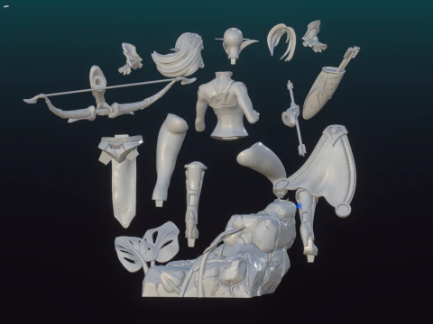 Elf archer 3D Print Model