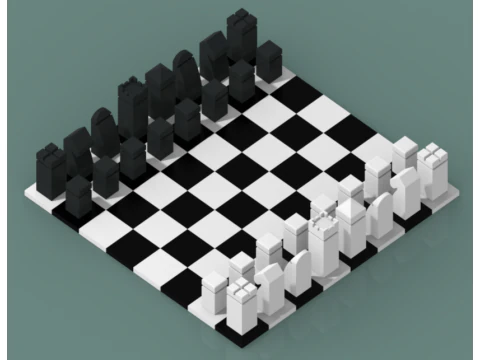 Xadrez magn&eacute;tico de quebra-cabe&ccedil;a Modelo de Impressão 3D