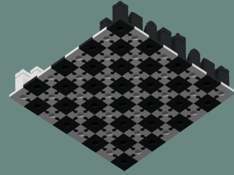 Puzzle magnetic Chess 3Dプリントモデル