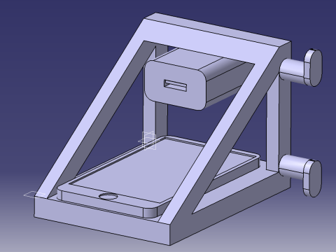 दीवार के प्लग पर चार्ज करते समय फ़ोन होल्डर 3D मॉडल