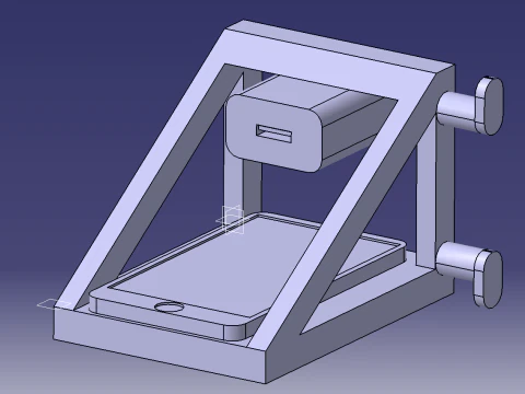 Phone holder while charging on a wall plug 3D Model