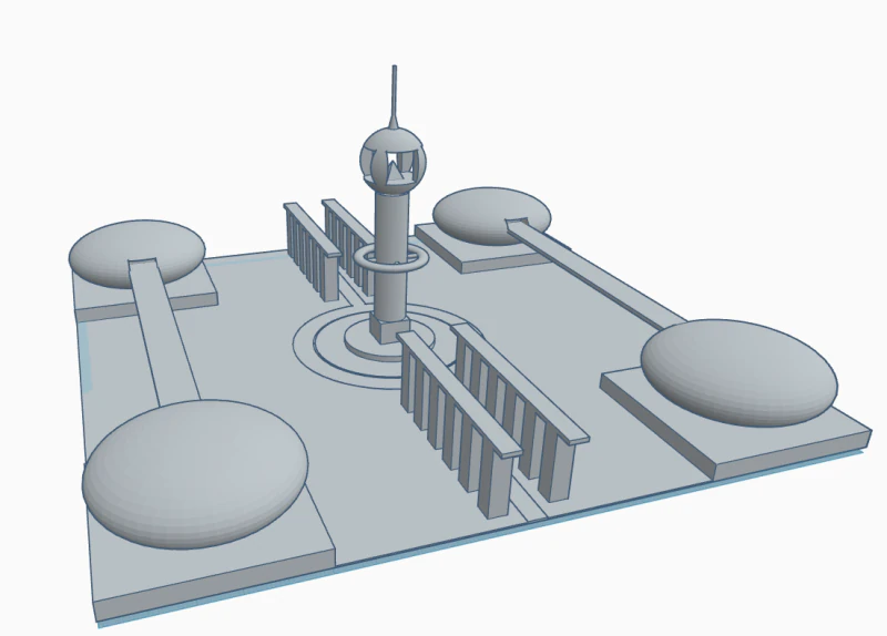 Futuristic central city 3D Model .c4d .max .obj .3ds .fbx .stl .blend 