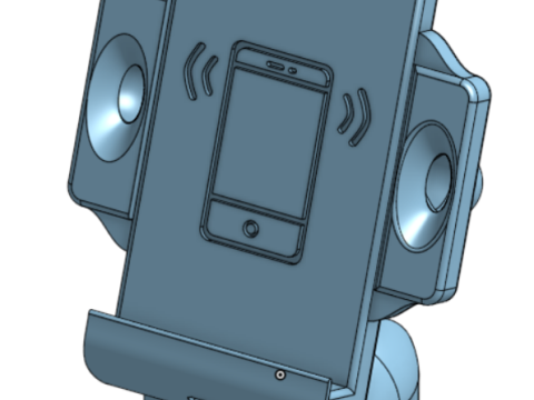 Cell Phone Holder Passive Amp 3D Print Model