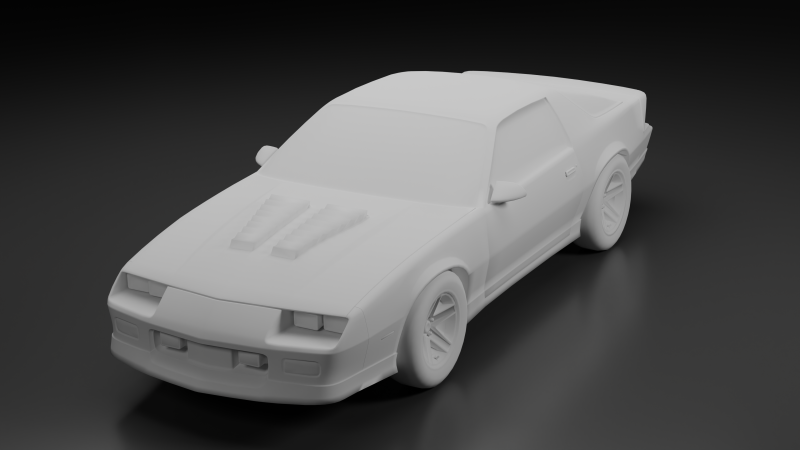 Chevrolet Camaro 1990 Classic American Muscle Car STL File for 3D Printing 3D Baskı Modeli .c4d .max .obj .3ds .fbx .stl .blend