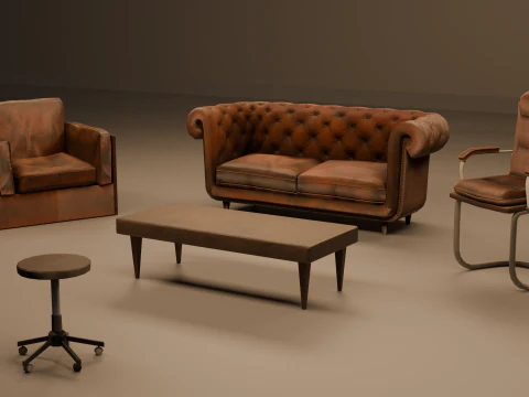 Insieme della sedia Modello 3D