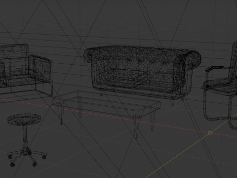 Chair Set 3D 모델